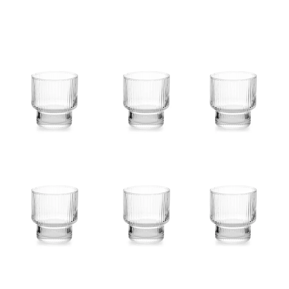 Set 6 Bicchieri in vetro "Bliss" Trasparente 32 cl – H&H