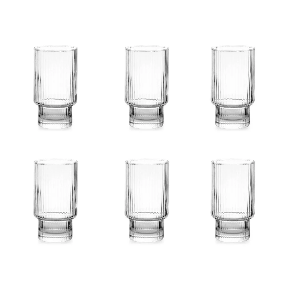 Set 6 Bicchieri in vetro "Bliss" Trasparente 45 cl – H&H