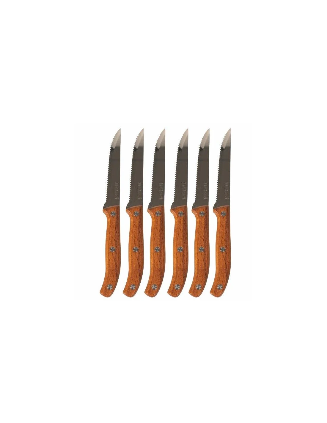 SET 6 COLTELLI BISTECCA 20,5 CM MANICO IN LEGNO