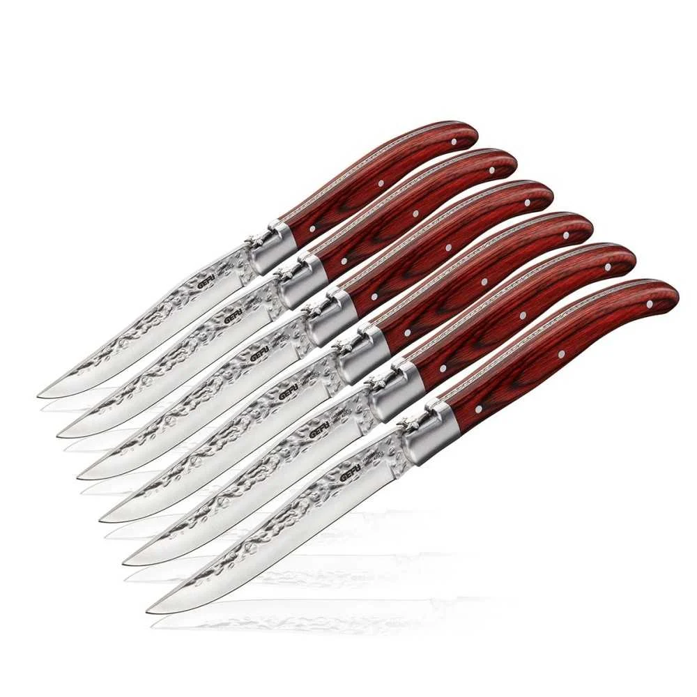 Set 6 Coltelli da Bistecca Professionali Gefu Rancho – Manico Legno Pakka