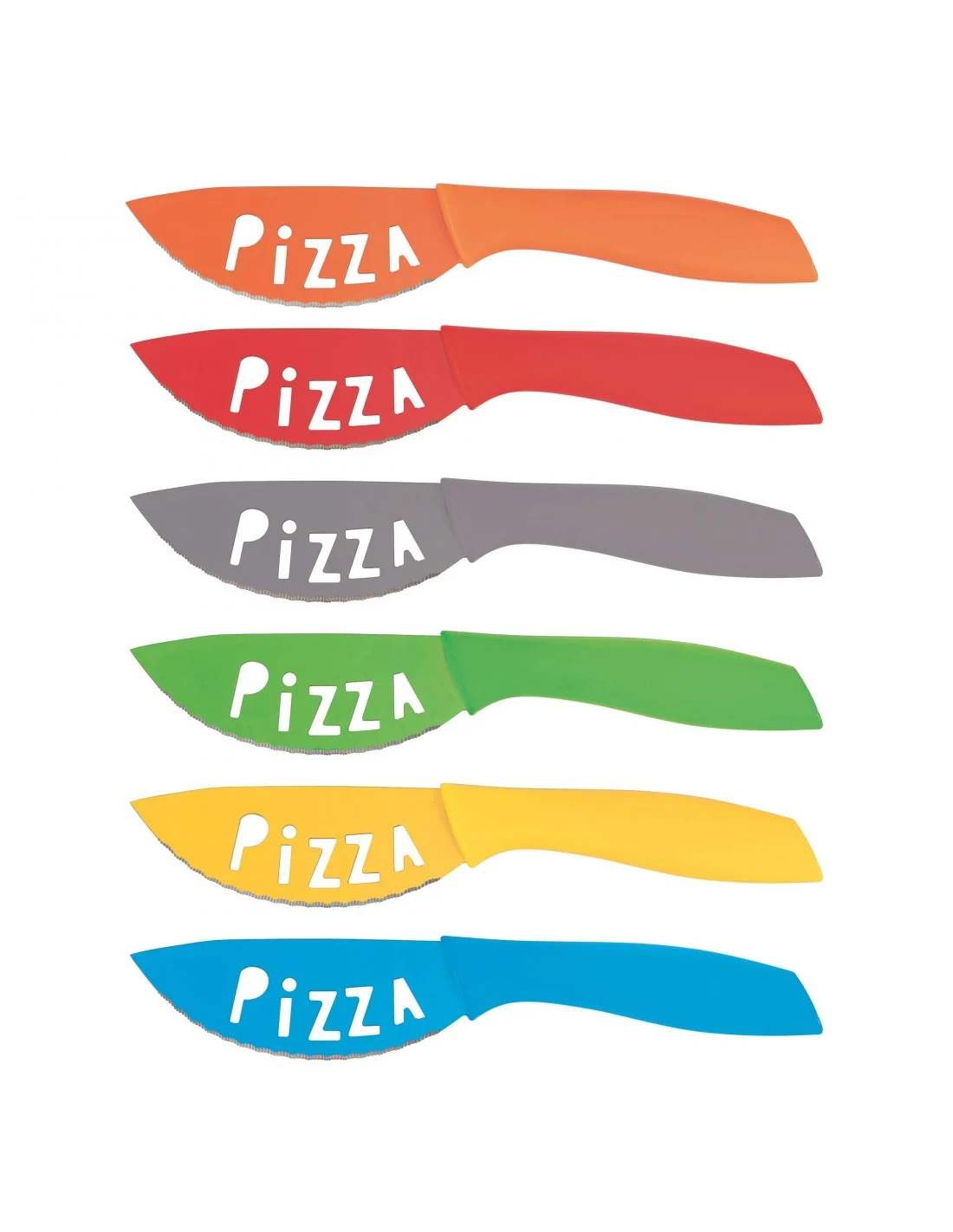SET 6 COLTELLI PIZZA 6 COLORI ASSORTITI