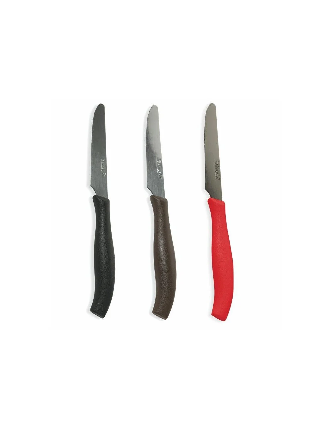 SET 6 COLTELLI TAVOLA 21CM PUNTA TONDA 3 COLORI ASSORTITI