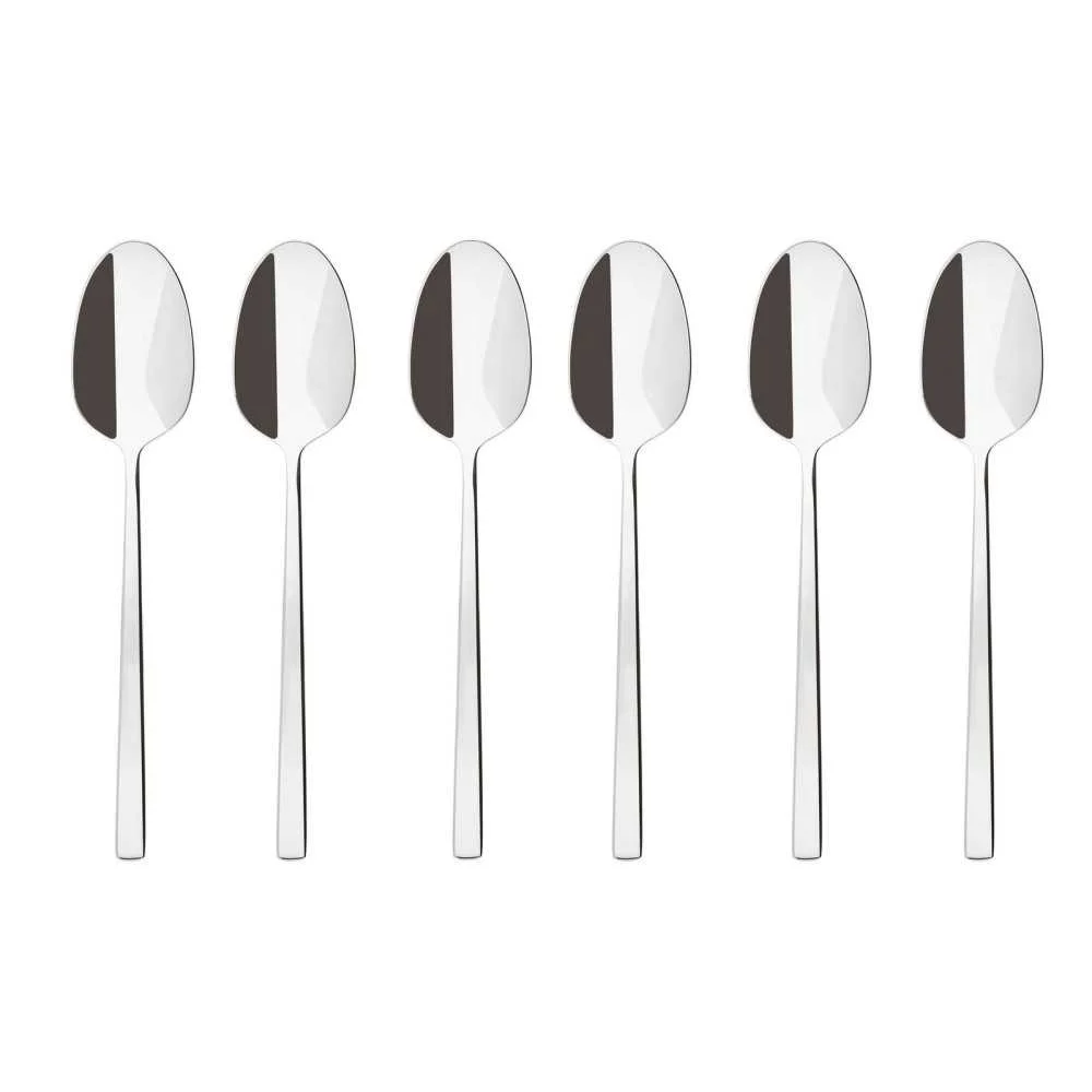 Set 6 Cucchiaini Caffè Acciaio Inox "Rock" – Design Moderno e Texture Opaca