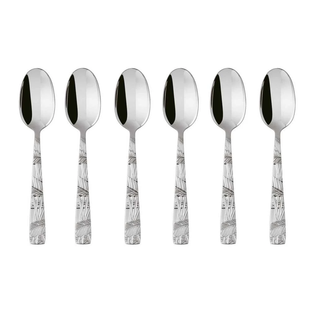 Set 6 cucchiaini caffè espresso acciaio lucido  Sambonet Jungle
