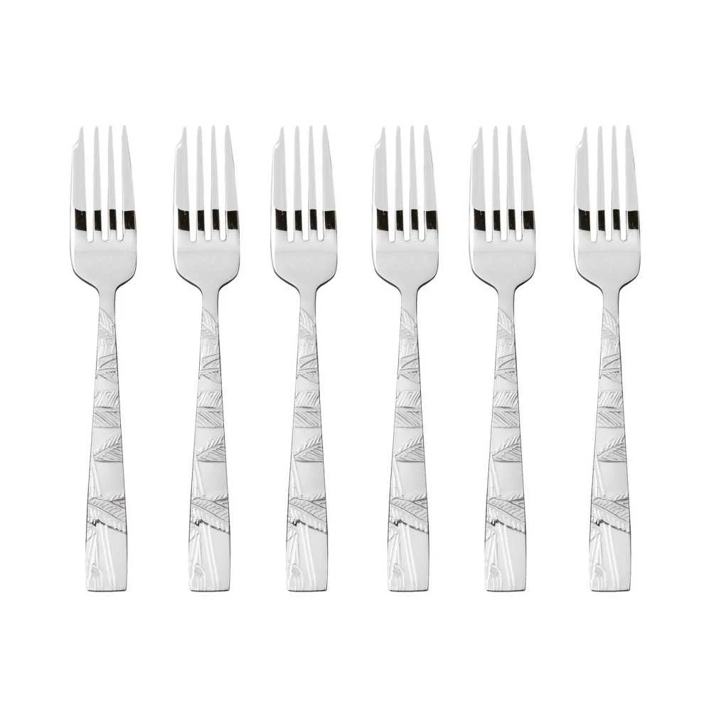 Set 6 Forchettine da Dolce Acciaio Lucido Sambonet Jungle – Design Naturale