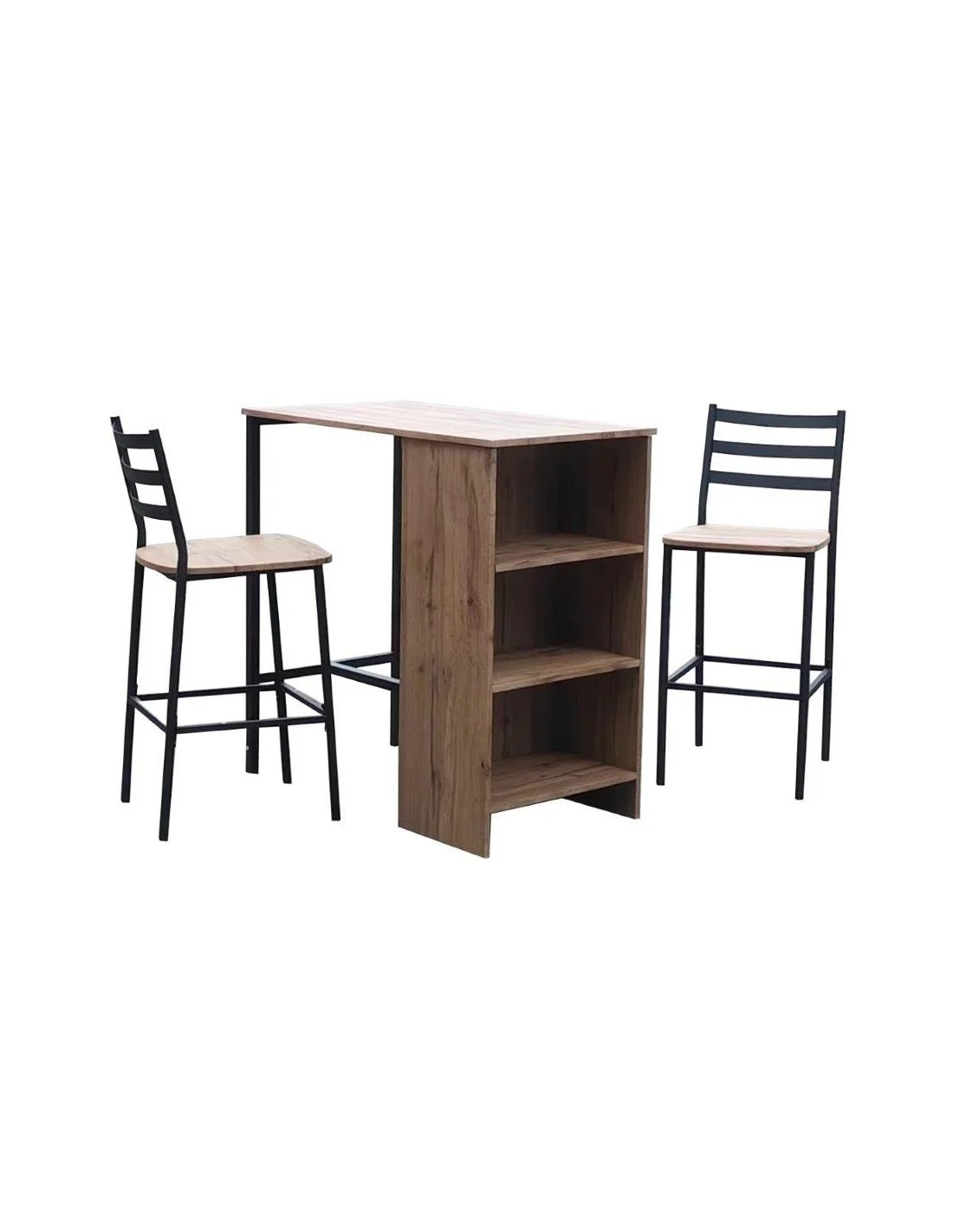 SET BAR PENISOLA INDUSTRIAL CON SGABELLI QUERCIA