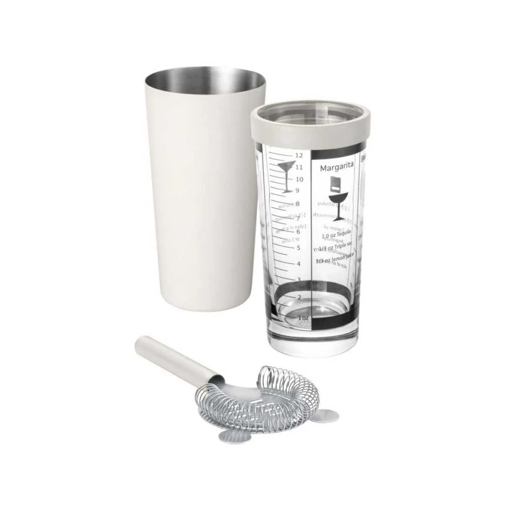 Set Cocktail Mixology Boston Shaker 3 Pezzi Crema 0,5 L