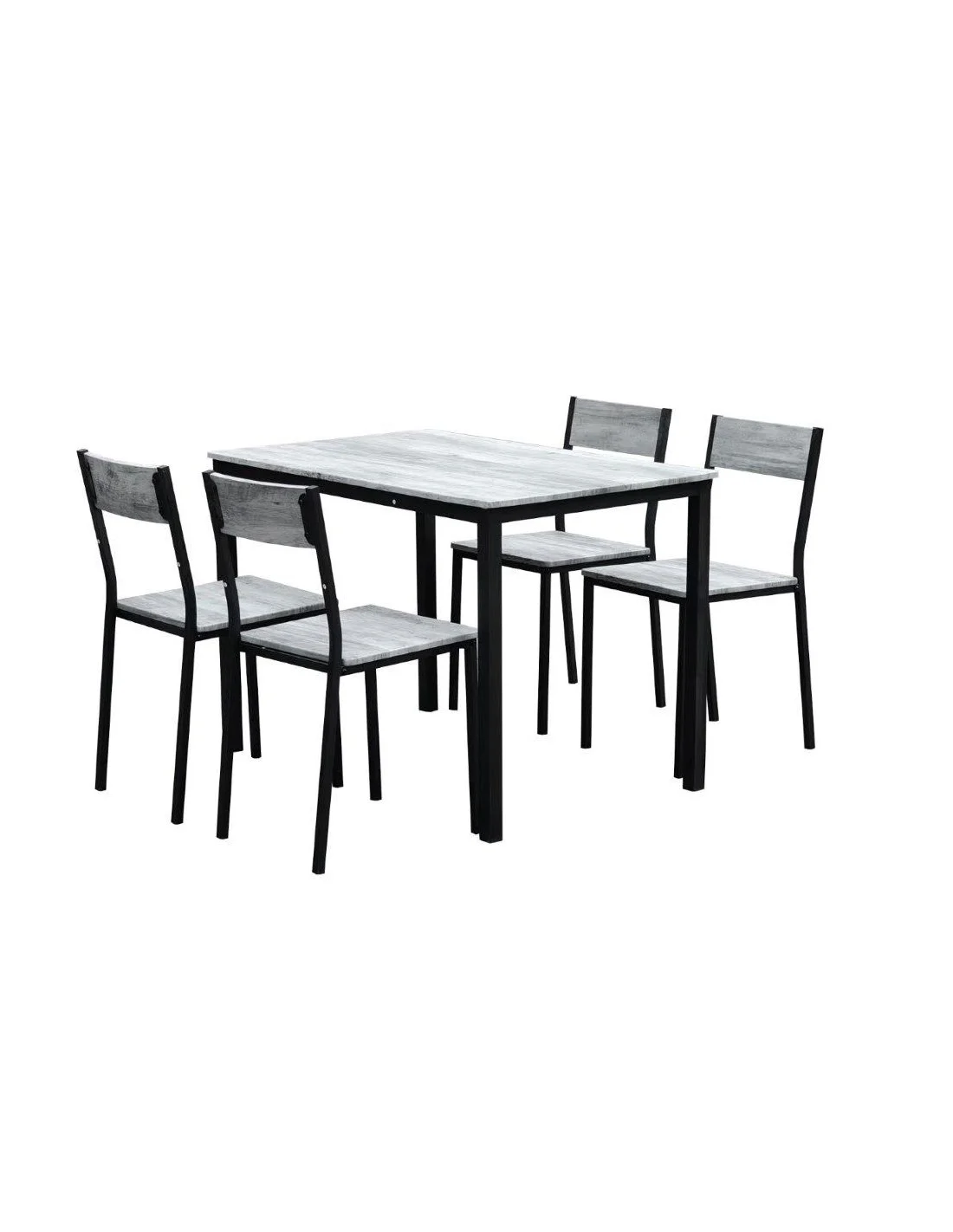 SET INDUSTRIAL TAVOLO E 4 SEDIE GRIGIO