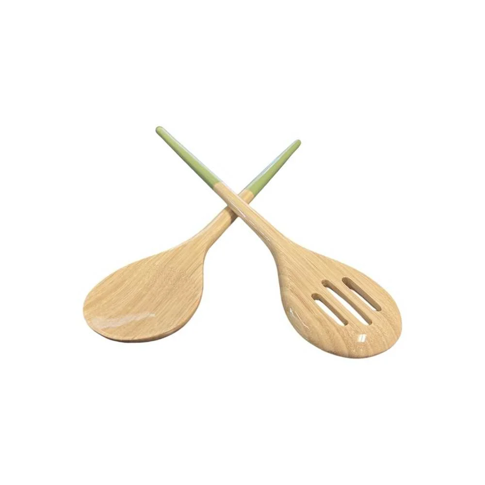 Set Posate Insalata Bamboo Verde Pastello 32.5 cm – Eleganza quotidiana