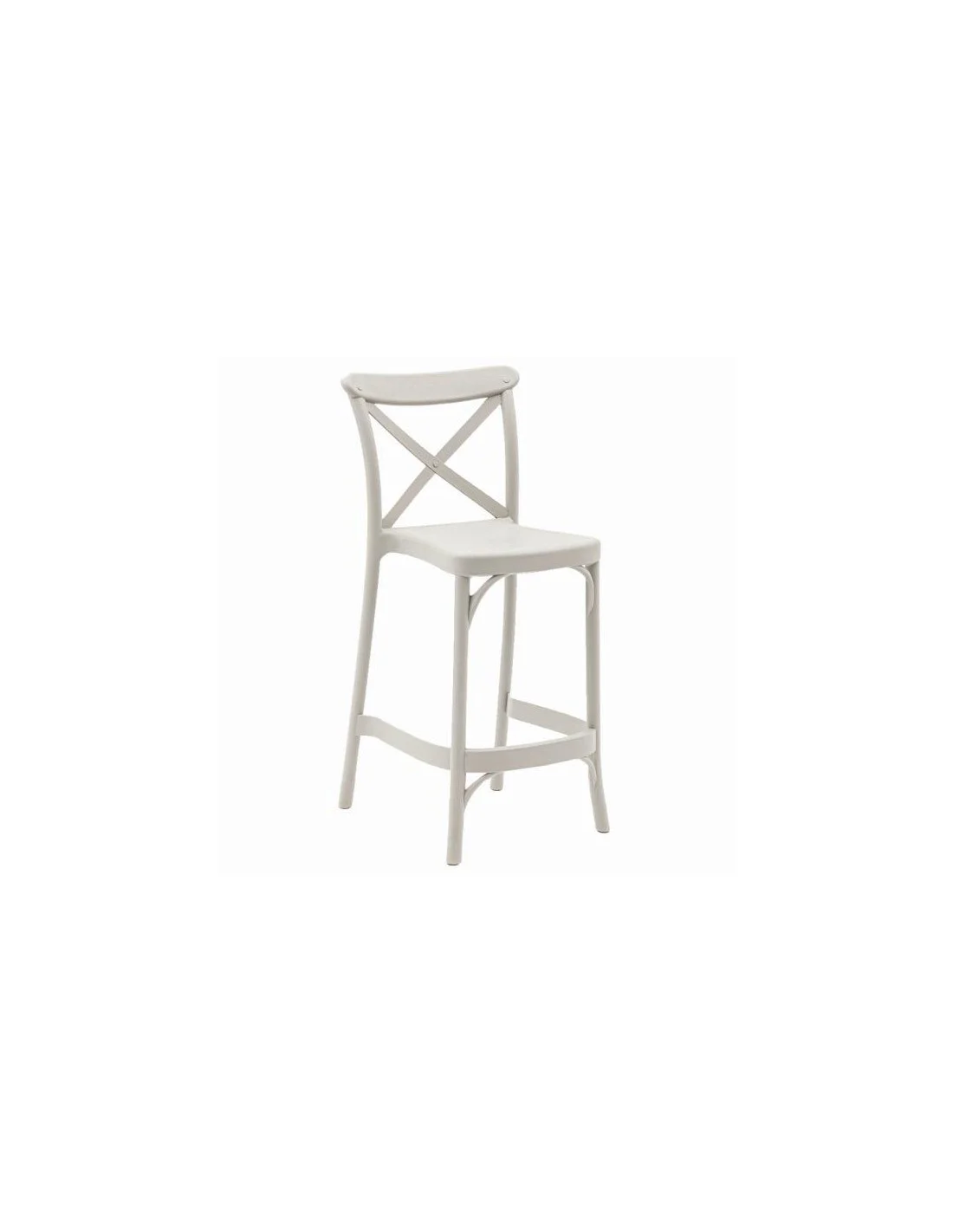 SGABELLO ALTO CON SCHIENALE BIANCO MOD. DALIA