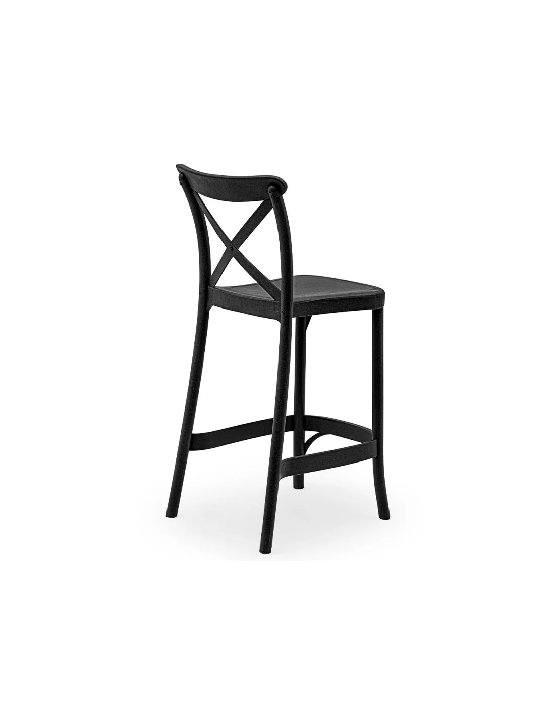 SGABELLO ALTO CON SCHIENALE NERO MOD. DALIA