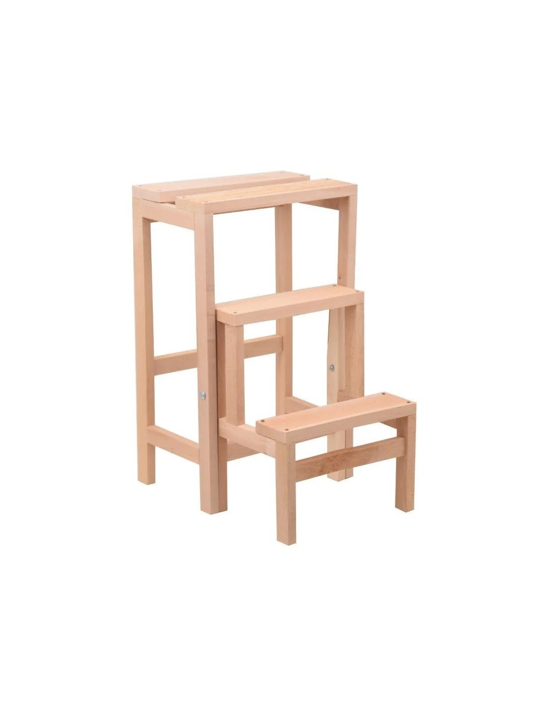 SGABELLO SCALETTA RIBALTABILE IN LEGNO NATURALE