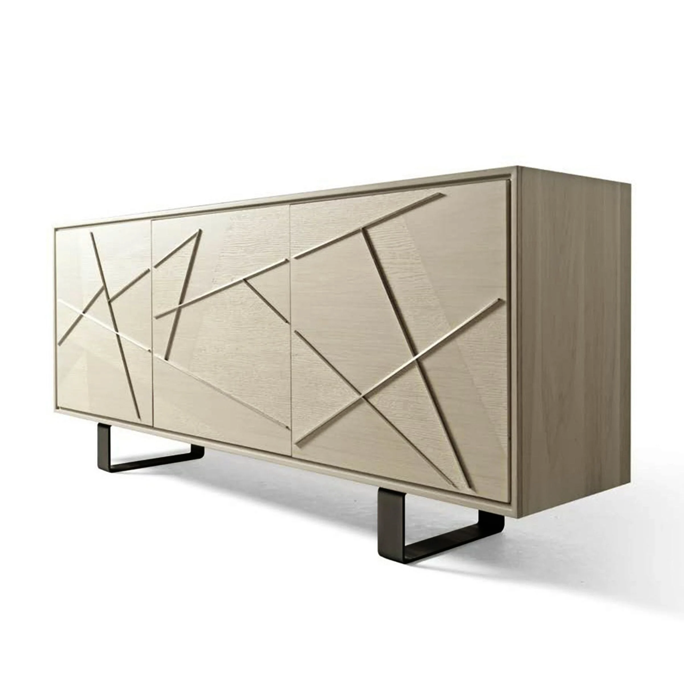 Credenza in Legno di Noce Grigio MATERIA Geometria di Dale Italia