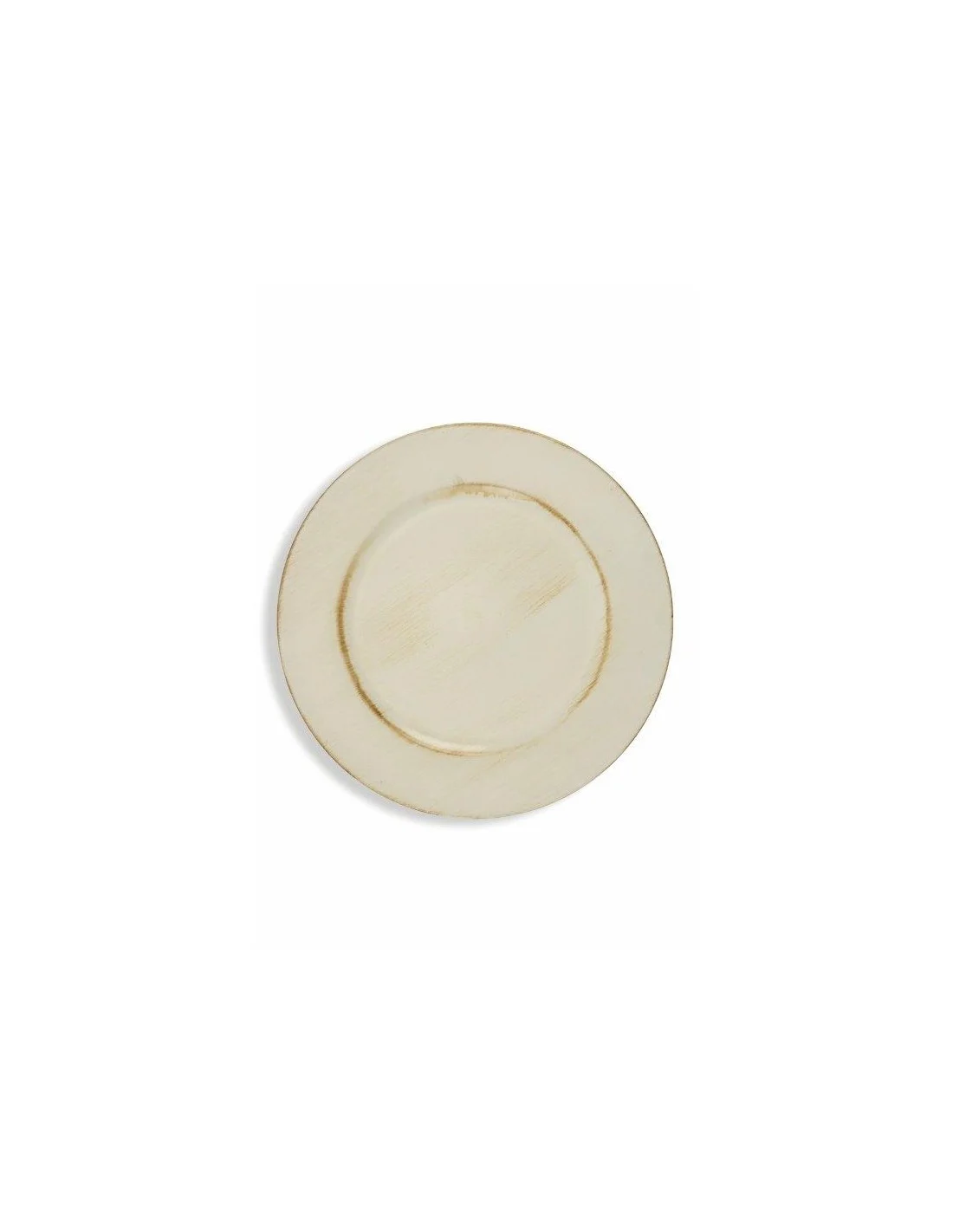 SOTTOPIATTO BIANCO CON BORDINO MARRONE DIAM. 33