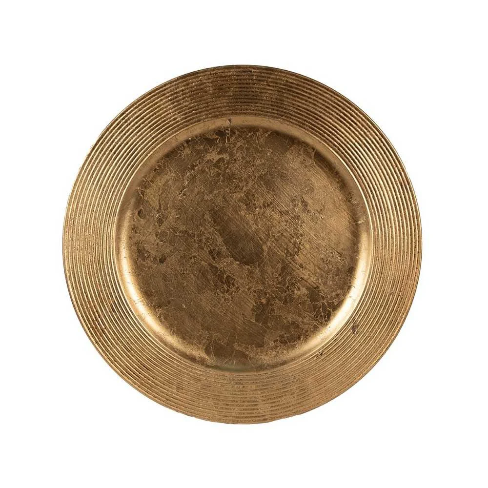 Sottopiatto Rotondo Oro in Plastica Ø 33 cm Clayre & Eef