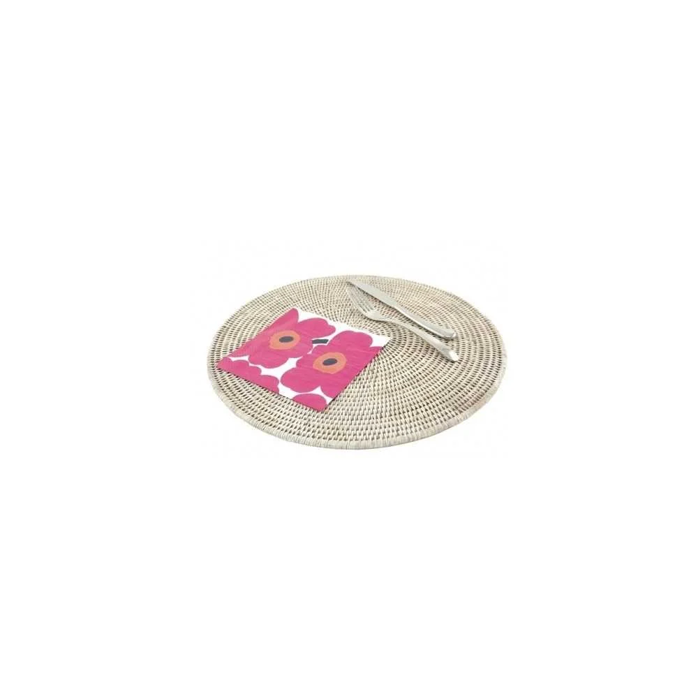 Sottopiatto rotondo rattan sbiancato Ø 36 cm