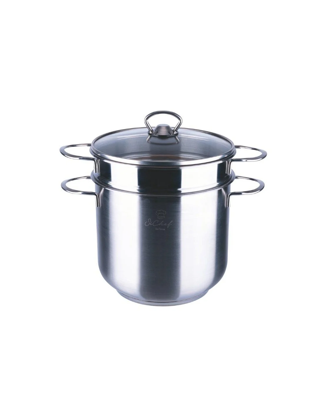 SPAGHETTIERA 22 CM 18/0  COPERCHIO IN VETRO