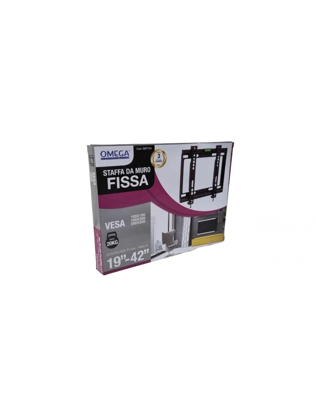 STAFFA TV DA PARETE FISSA 19"-42"
