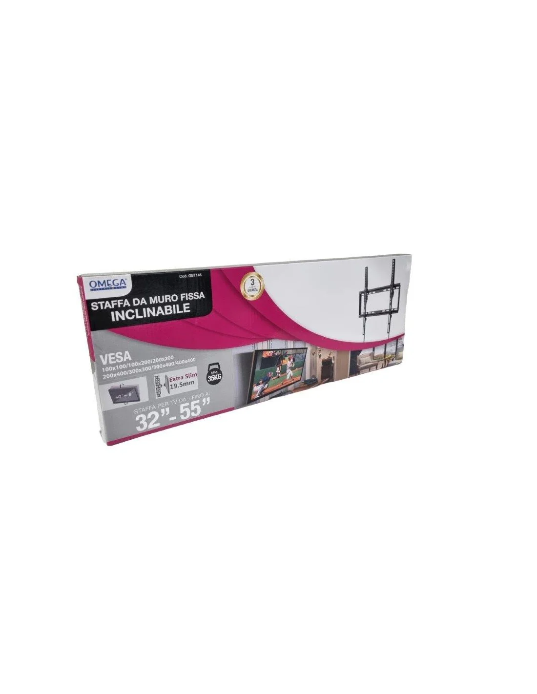 STAFFA TV DA PARETE INCLINABILE 26"-55"