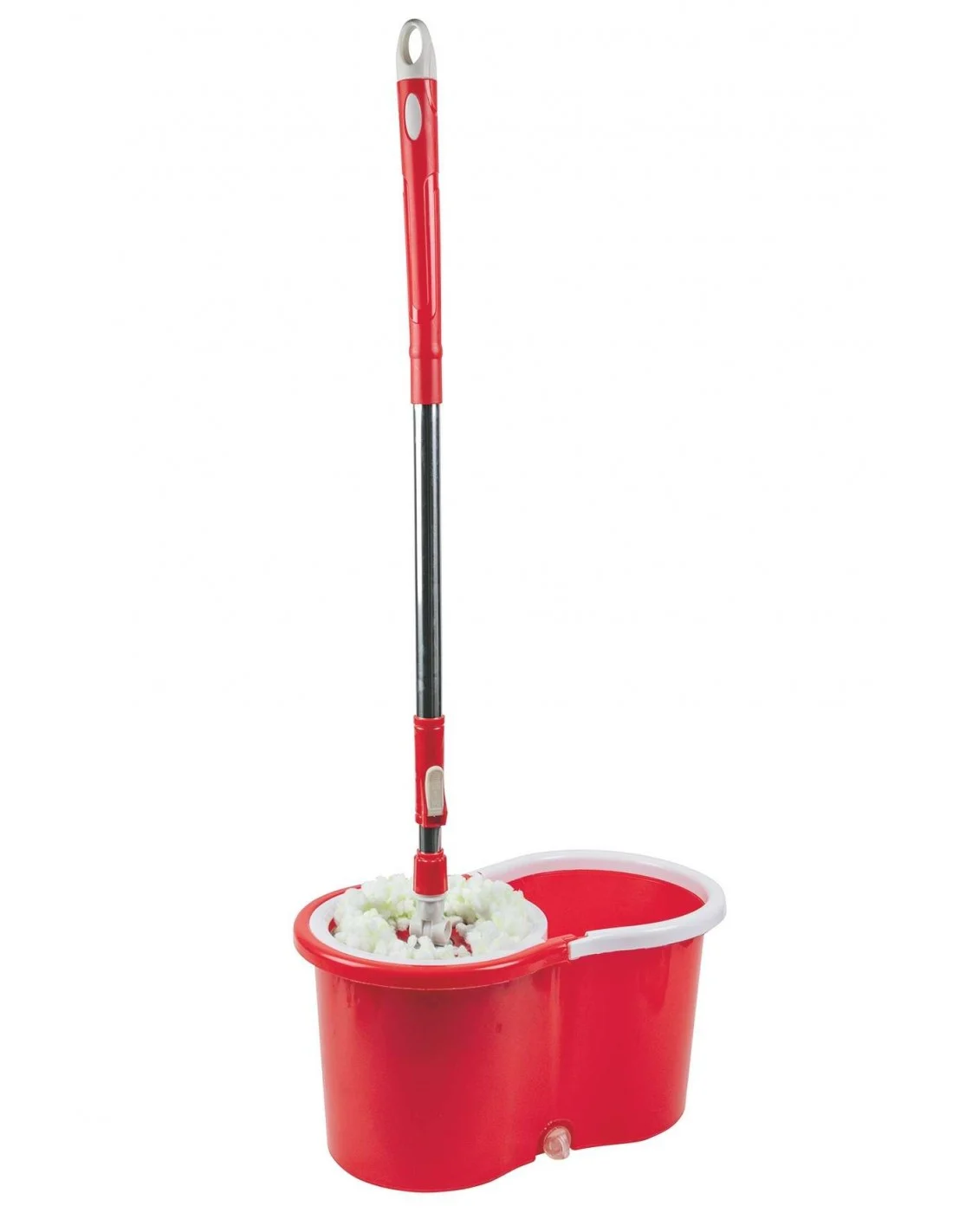 SUPER MOP ROSSO 120CM CESTELLO IN ACCIAIO CON RUOTE