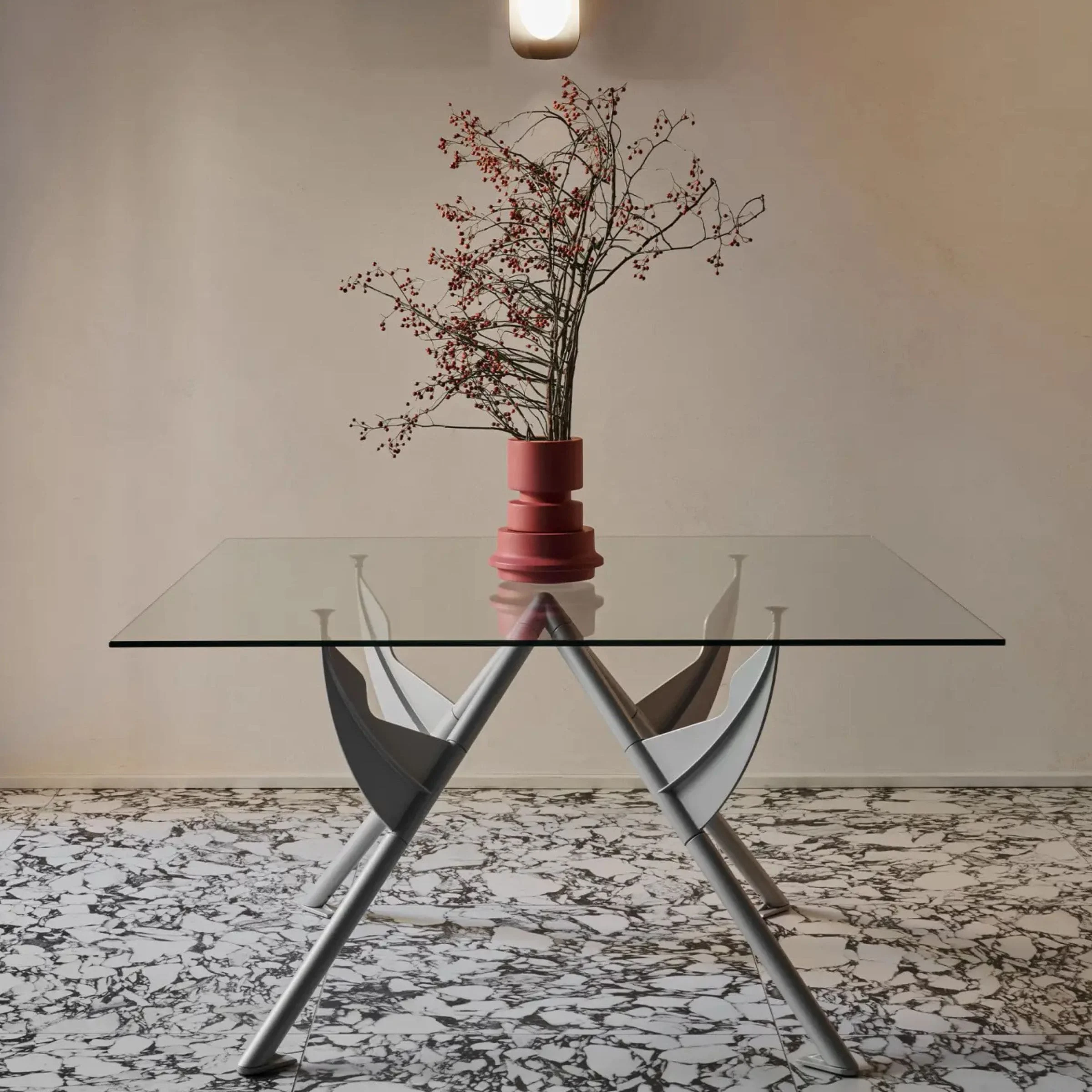 Tavolo in Cristallo e Alluminio PRESIDENT M di Philippe Starck per Baleri Italia