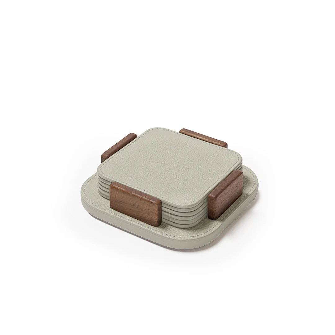 Sottobicchieri in Pelle TABLEWARE COLLECTION Set di Sei di Giobagnara per Poltrona Frau