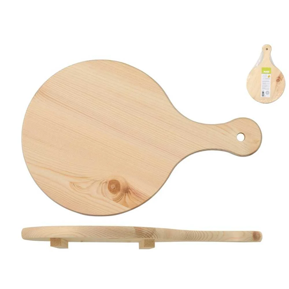 Tagliere polenta in abete con manico 30 cm