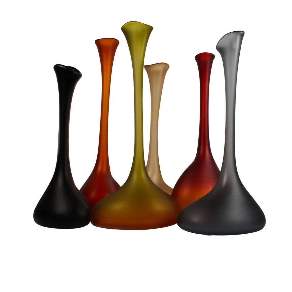Vaso in vetro di Murano TAMARINDO MEDIO sabbiato da Wave Murano Glass