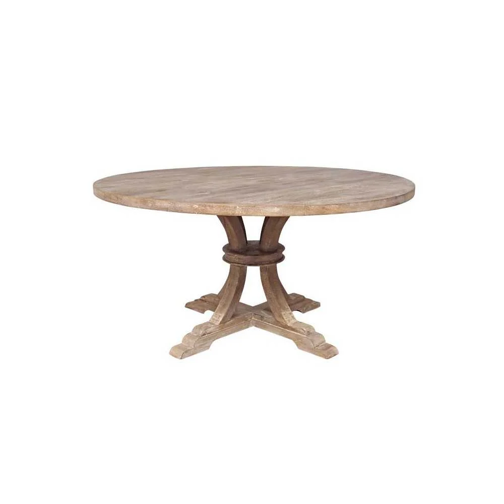Tavolo rotondo in legno "Valbelle" – Ø120 cm stile retrò di Chehoma