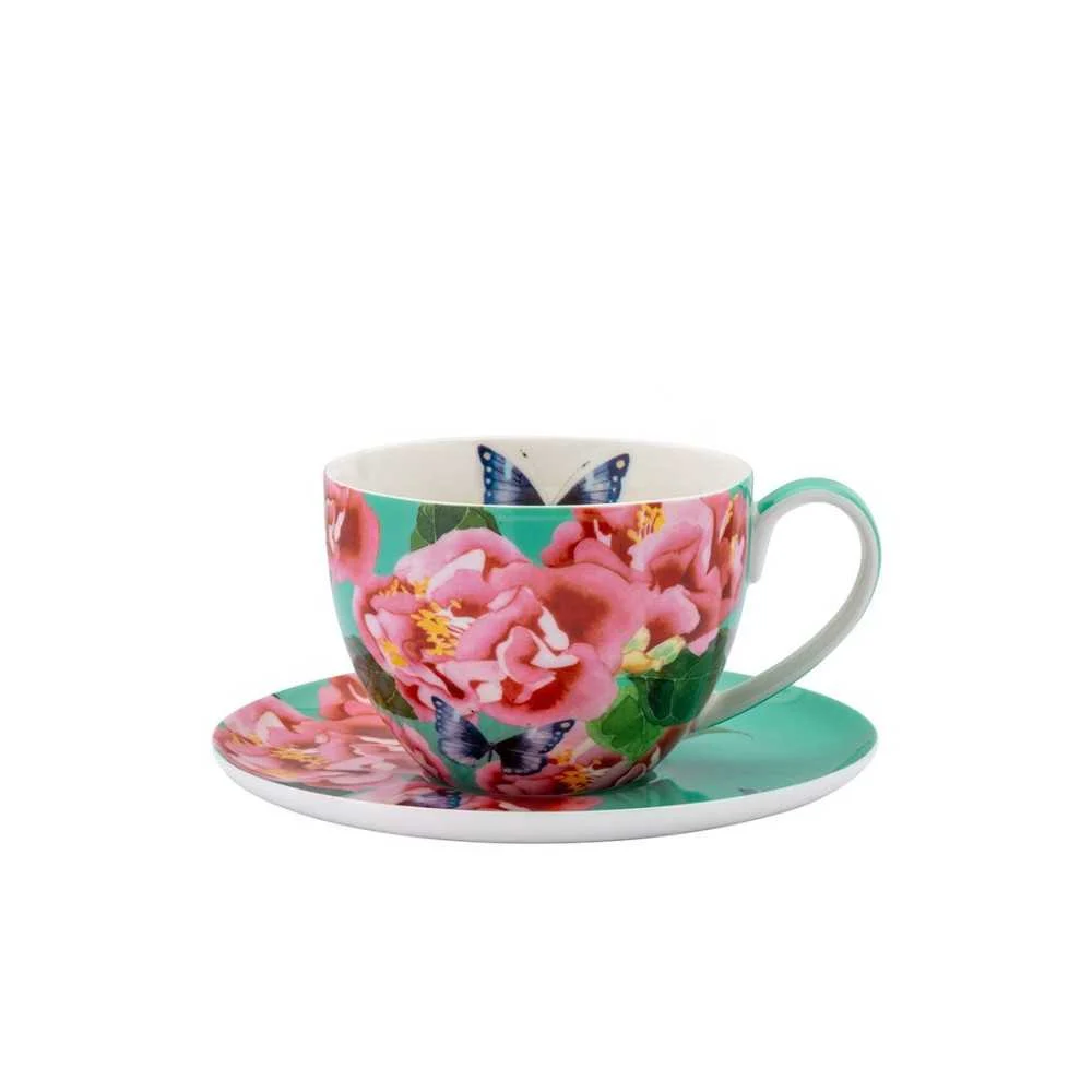 Tazza Colazione con Piattino 400 ml Camellia Dreams Maxwell & Williams