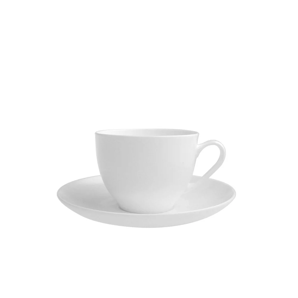 Tazza da Tè con Piattino Coupe 230 ml in Porcellana Bone China