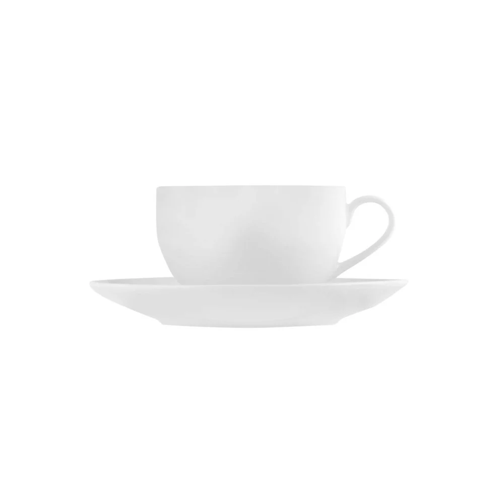 Tazza da Tè con Piattino in Porcellana Sweden Bianca 250 cc