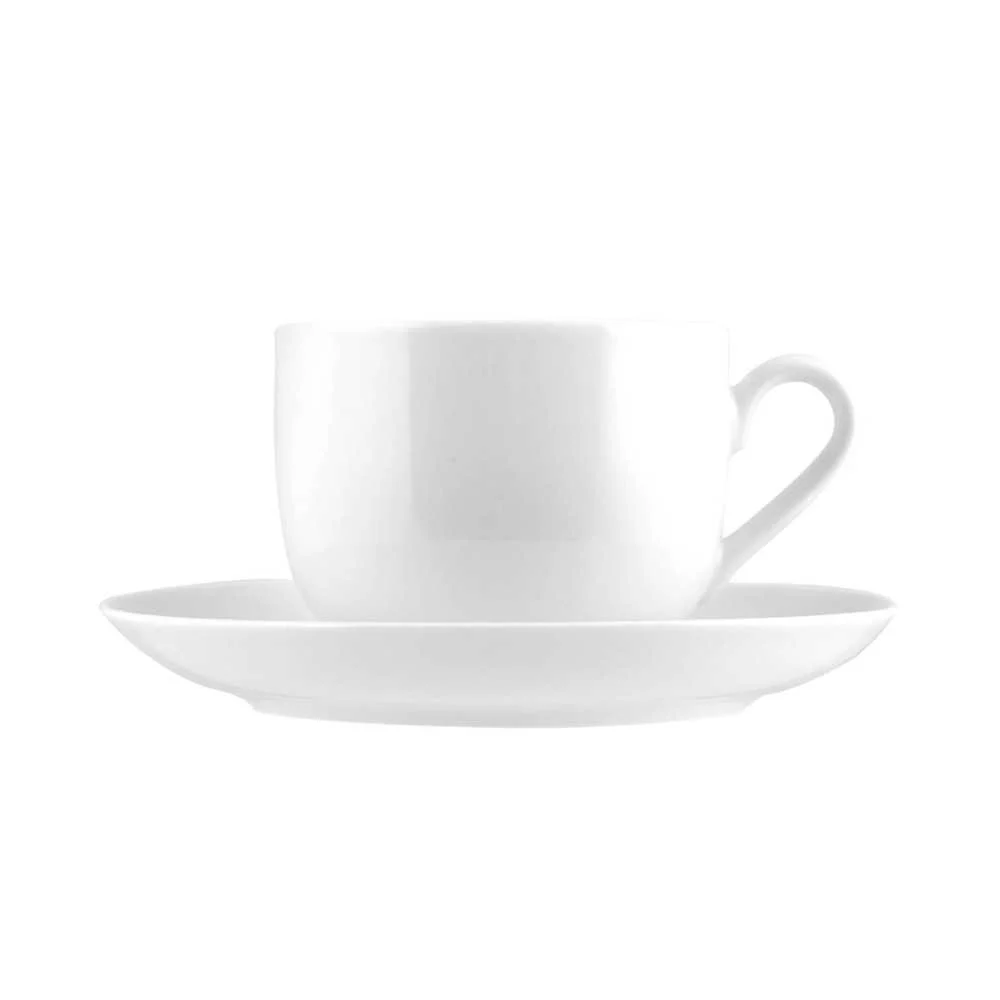 Tazza da Tè in Porcellana Oslo Bianca 180 cc con Piatto