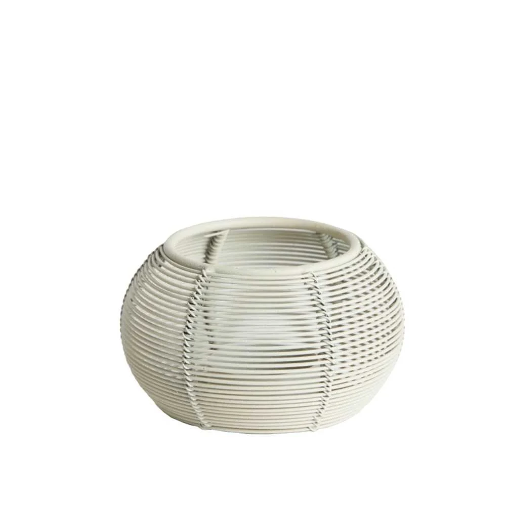 Tealight Metallo Ø11x7 cm  Bianco Crema Opaco