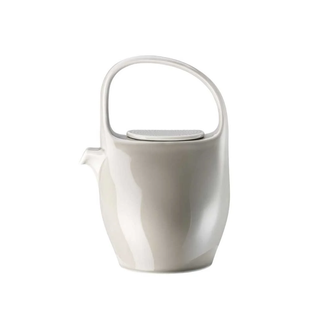 Teiera Rosenthal Junto Pearl Grey 1,3L – Eleganza Naturale in Porcellana di Design