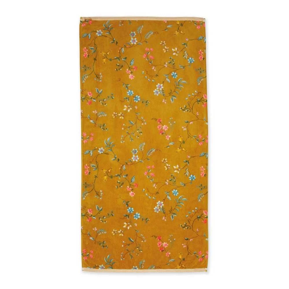 Telo bagno floreale giallo 70x140 cm Les Fleurs – Morbidezza e stile solare