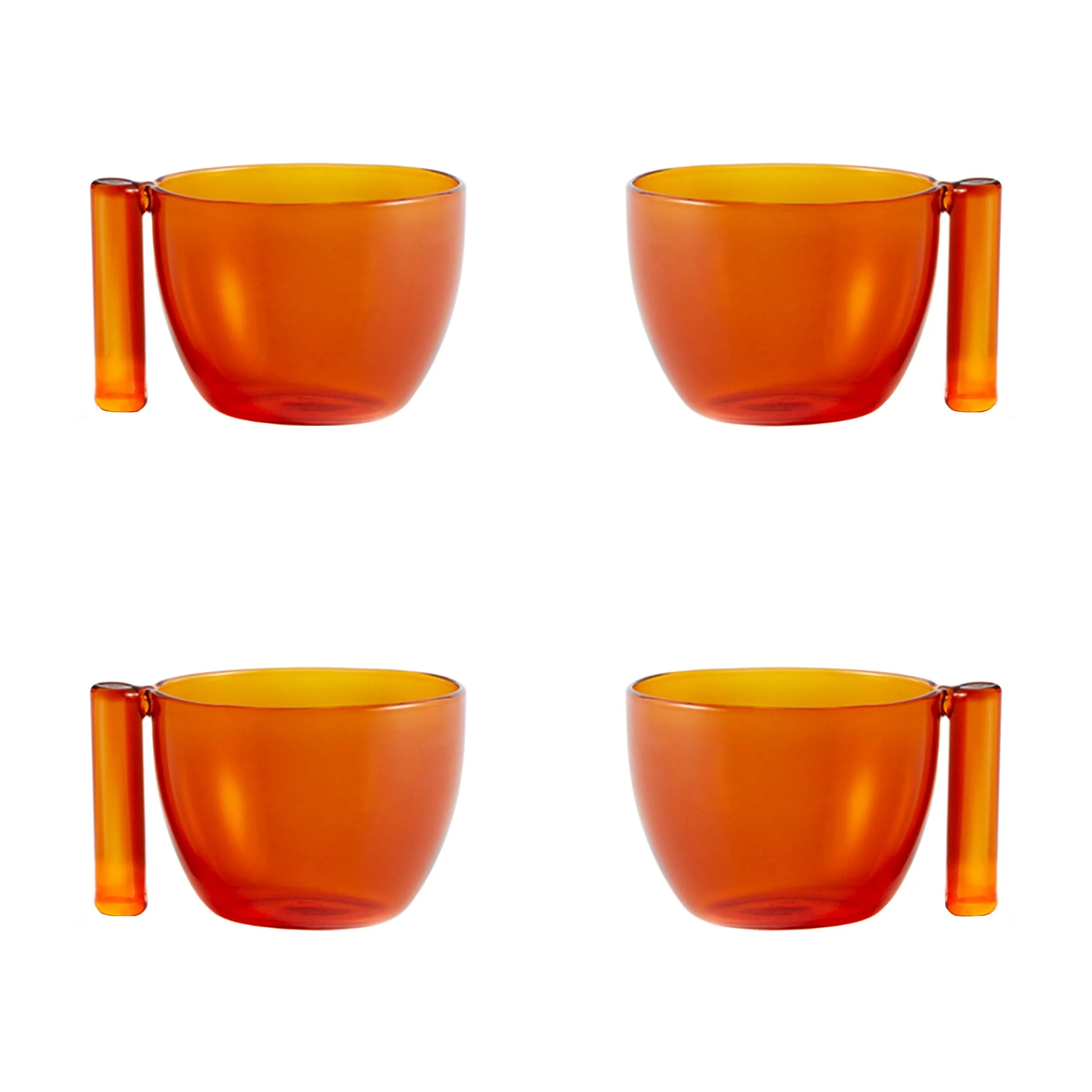Set di Quattro Tazze in Vetro Soffiato THE WARM Orange di Neri & Hu per Paola C