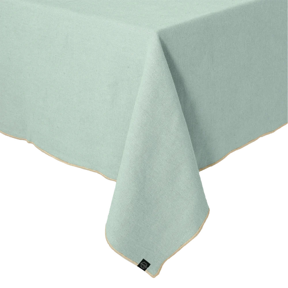 Tovaglia Corte Celadon 160x250 cm in lino e cotone