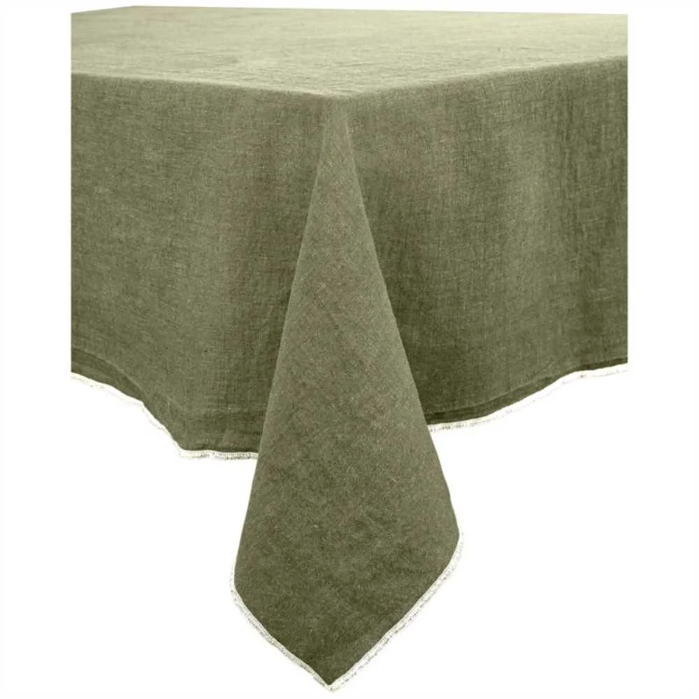 Tovaglia in lino kaki 160x250 cm