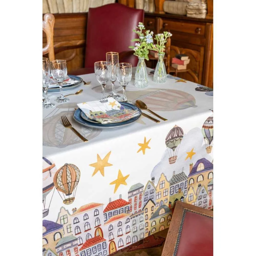 Tovaglia in raso Mongolfiere 110x110 cm – Vivacità e colore sulla tua tavola