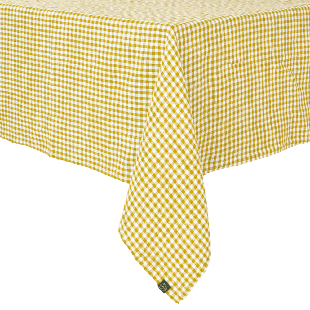 Tovaglia Lino Quadretti Cedro 160x250 cm