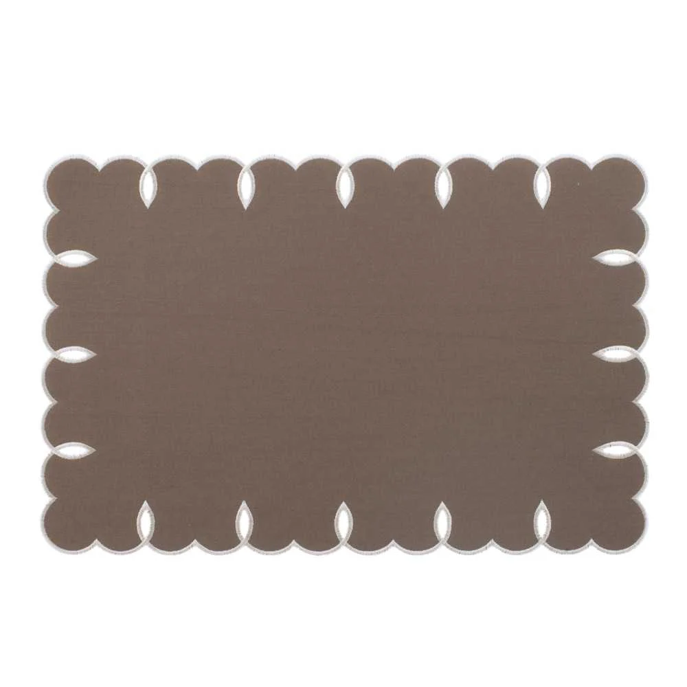 Tovaglietta Sagomata Cotone e Lino Marrone 45x30 cm