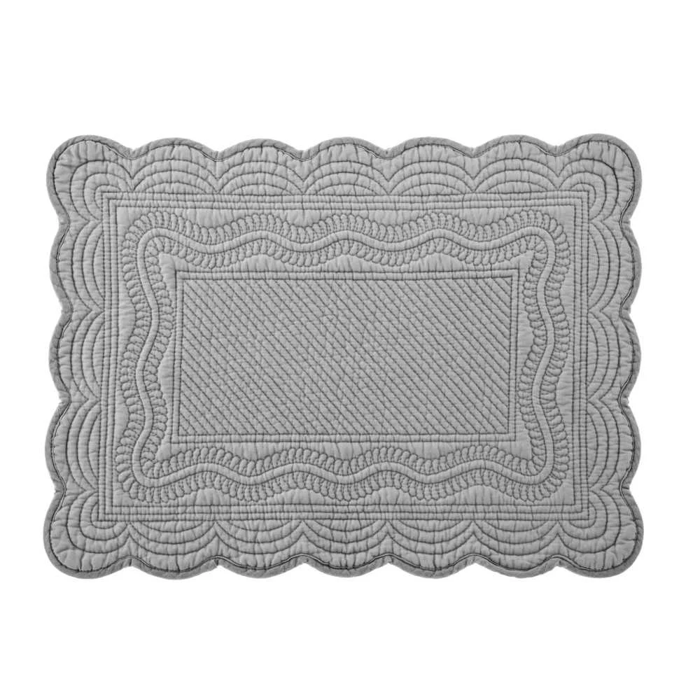 Tovaglietta Trapuntata in Cotone Grigio 45x33 cm