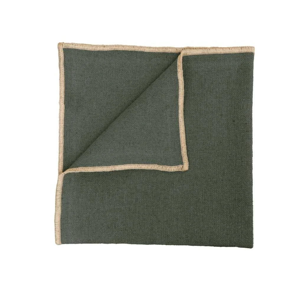 Tovagliolo Corte Kaki 40x40 cm in Lino e Cotone  Raffinatezza Naturale