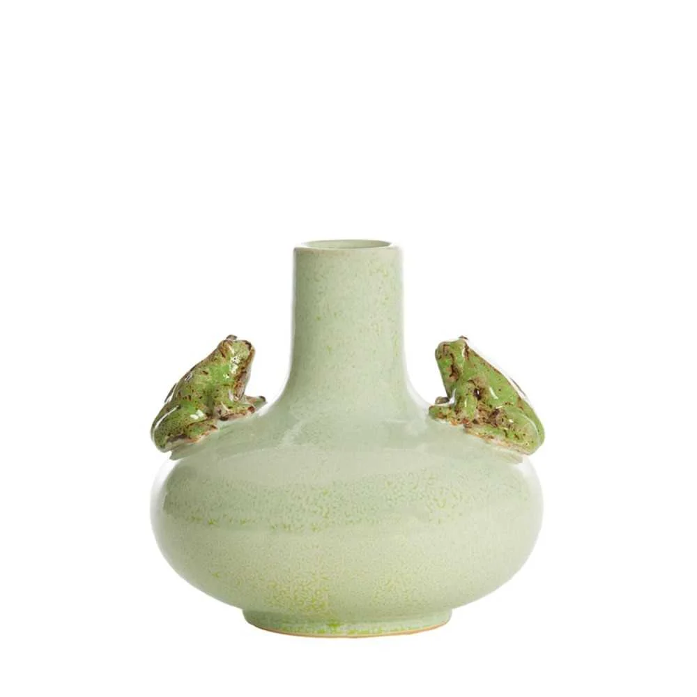Vaso Decorativo FROG in Ceramica Verde Menta Ø26x25 cm