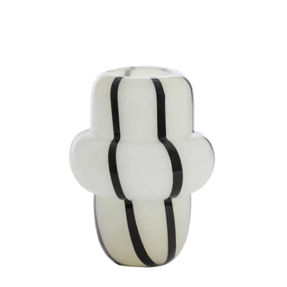 Vaso in Vetro YLIEN Elegante Nero e Bianco Ø20x26 cm