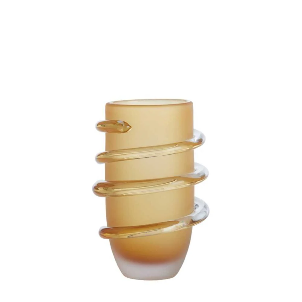 Vaso ODATE in Vetro Opaco Ocra Ø16,5x25 cm – Calore e Stile Decorativo