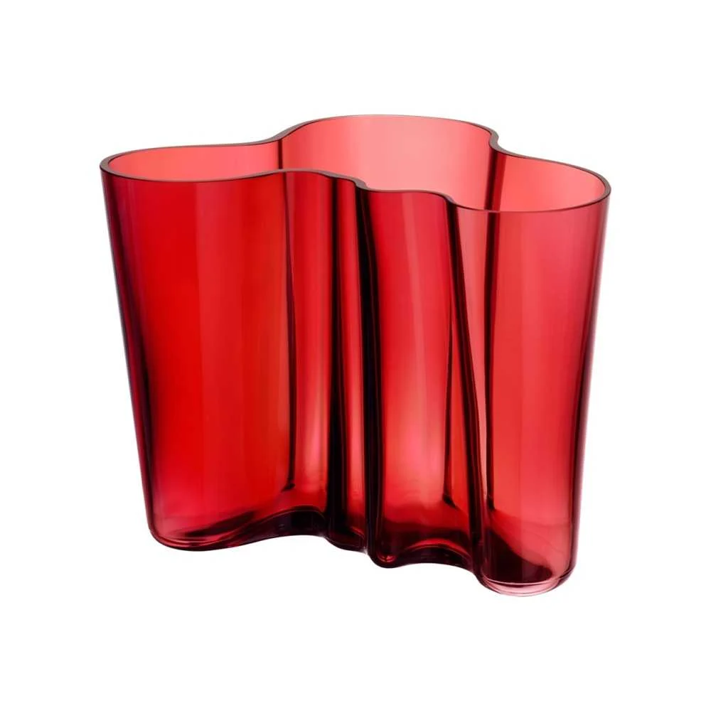 Vaso Vetro Cranberry Alvar Aalto 16 cm di IITTALA