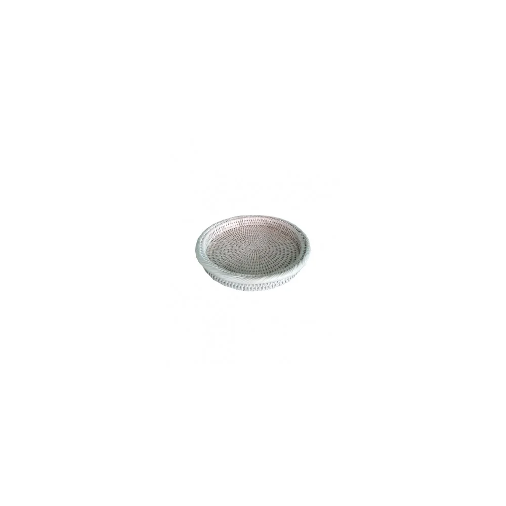 Vassoietto Rotondo Rattan Sbiancato Ø24x3.5 cm