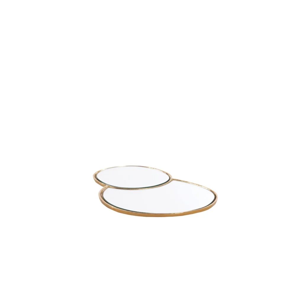 Vassoio "Dalena" in Vetro e Metallo Dorato 45x27x1 cm Light & Living